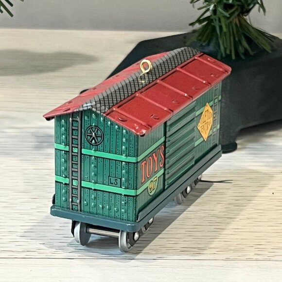 Vintage Lot Tin Hallmark Ornaments Locomotive Santa Snowman Train Car DAD Candy - Picture 7 of 16